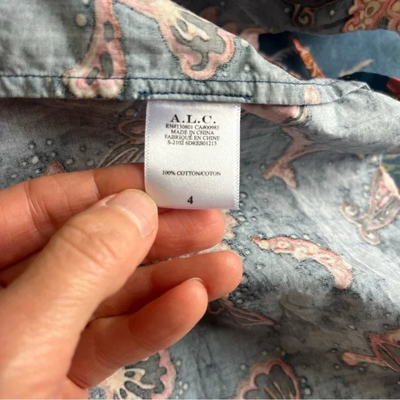 A.L.C. Mischa Dress SZ 4 DESIGNER $495 Cotton Boho Festival Tiered Maxi Natural - Picture 9 of 10